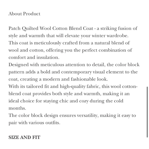 NWT- The Amente quilted coat size m/l - Picture 3 of 12